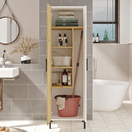 Hanah Home Armario Multiusos Dy1-Wk Nogal y Blanco